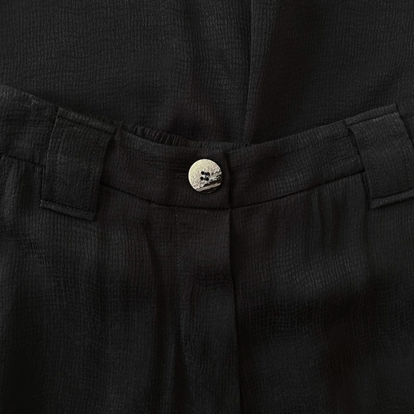 Ganni Black Wide Trousers Jacquard Viscose Size 0 - Picture 10 of 13